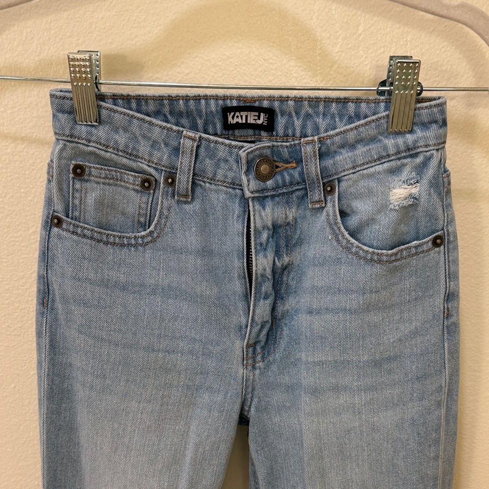 Katie J NYC Light Wash Girls' Distressed Jeans